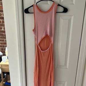 Color block cut out dress